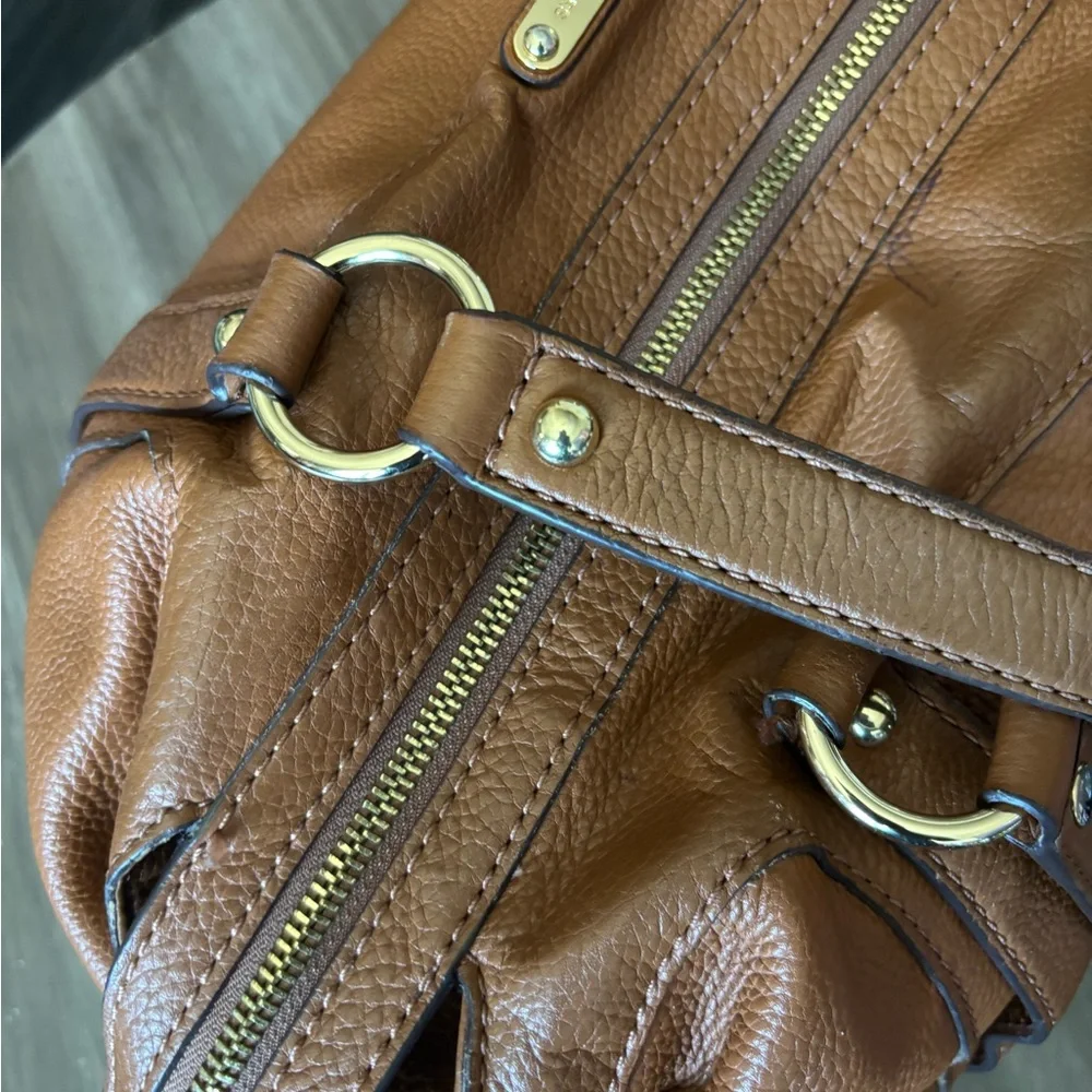 Michael Kors Timeless Brown Leather Satchel - Picture 13 of 16